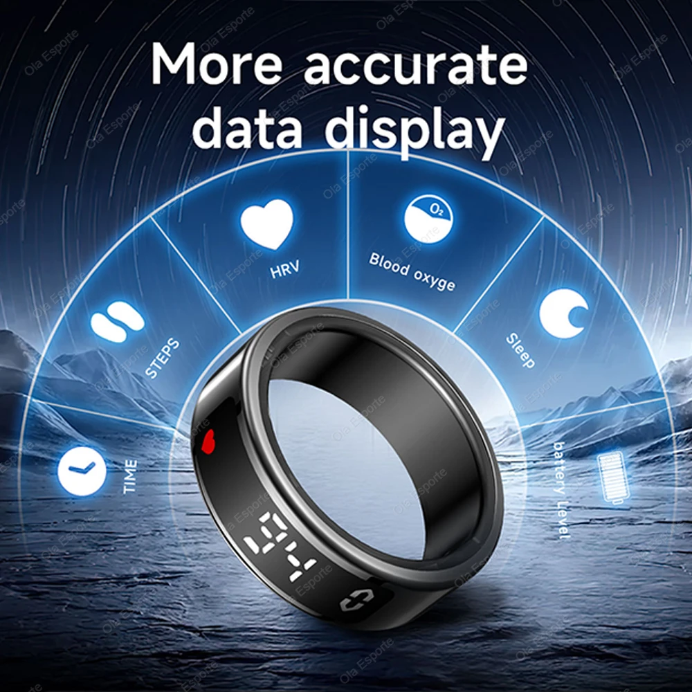 Smart Ring with Display Screen and Touch, Waterproof