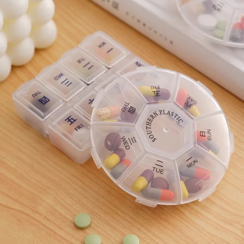 Grids Weekly Pill Organizer Pillbox 7-day Medicine Box Supplement Container Travel Portable Pill Cases For The Elder