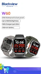 Blackview W60 2024 New Smartwatch 2.01'' HD Display TFT Rugged Smart Watch for Outdoor With Emergency Lighting Bluetooth Calling