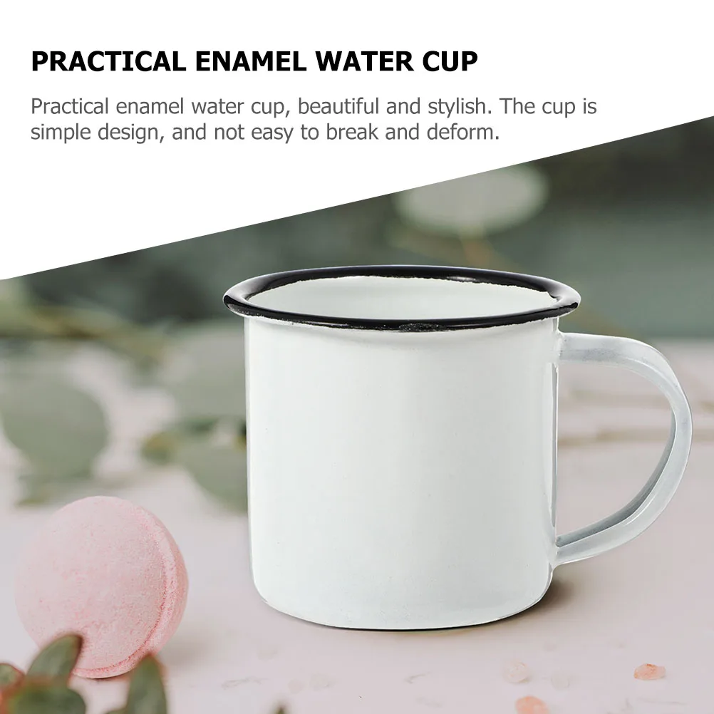 2 tazze d'acqua smaltate, tazza da bere retrò, metallo bianco, campeggio, sposa, stile vintage, capacità pratica, vetreria, bicchieri