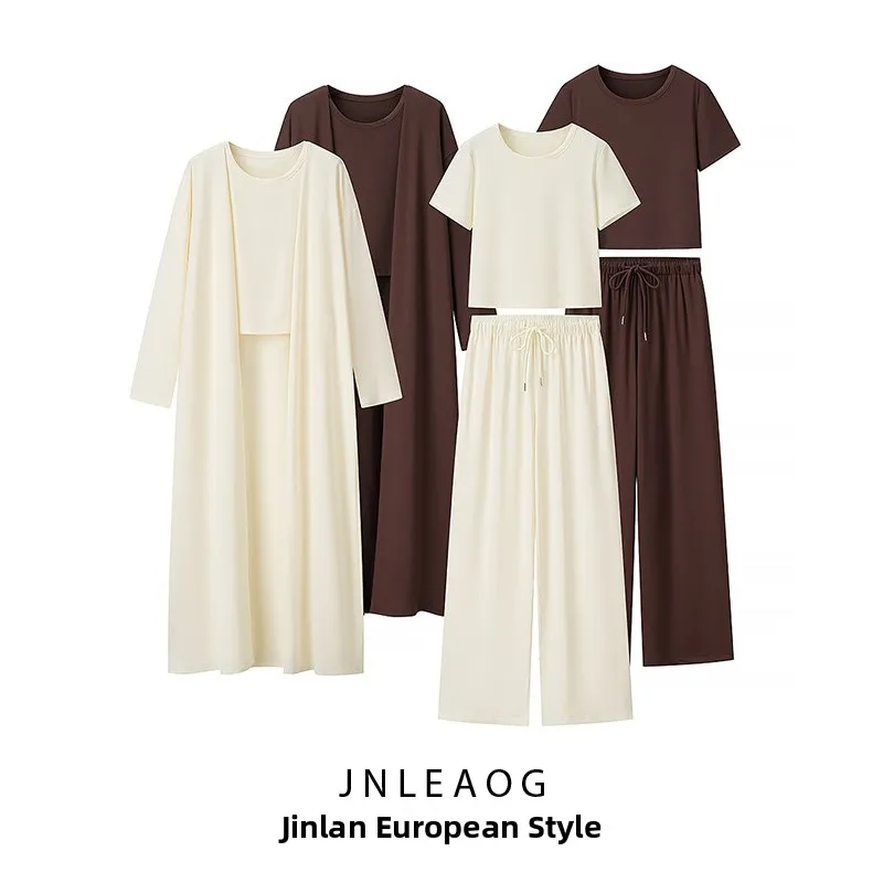 JNLEAOG Autunno Nuovo Faion Design Maglione lavorato a maglia Set da 3 pezzi Abbigliamento da donna Vento Sle Casual Pantaloni lunghi a vita alta