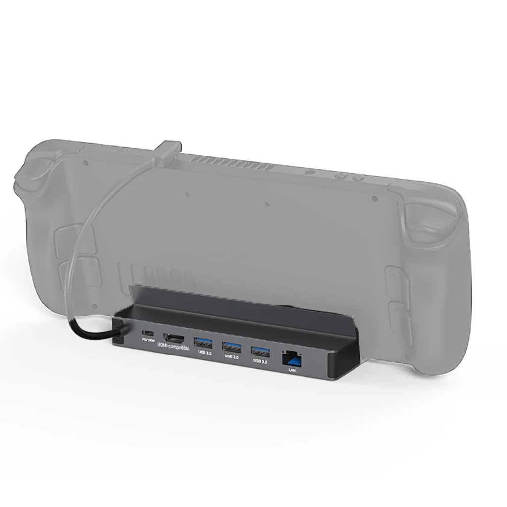 

Type C Docking Station for Steam Deck/ROG/Switch HDMI-Compatible 2.0 4K@60Hz Dock Stand PD100W Charging Base Portable USB Hub