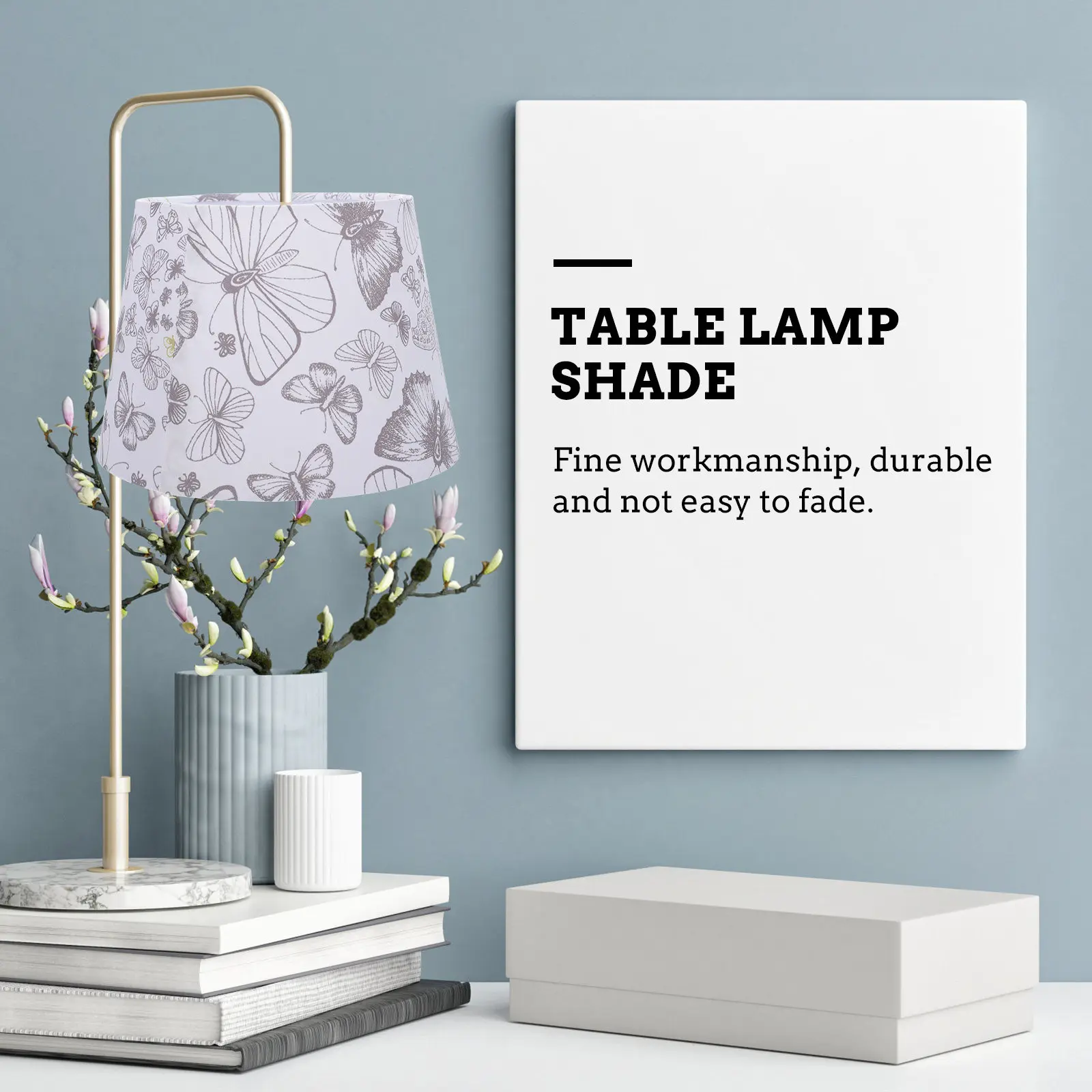 

Fabric Lamp Shade Simple Elegant Protective Dust Cover Round Table Lamp Shade for Home Bedroom Living Room Decoration
