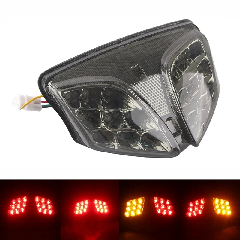 Motorcycle Smoke LED Tail Brake Light with Integrated Turn Signals Indicators for Suzuki 2008-2013 GSXR 600 750/2008-2013 GSXR