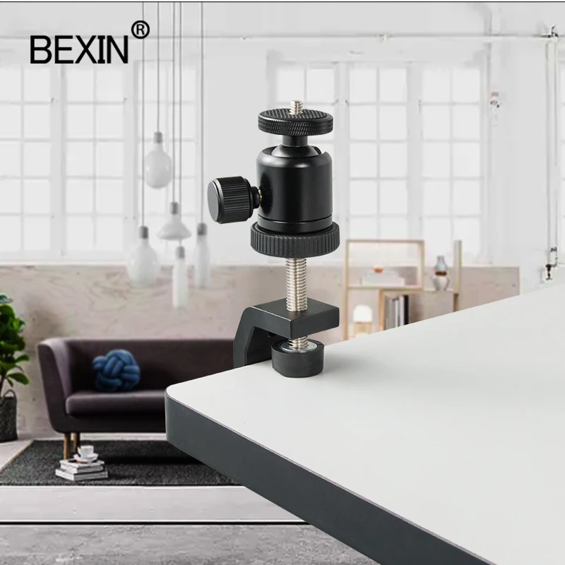 مشبك حامل سطح المكتب، مشبك كاميرا على شكل حرف C، مشبك ألومنيوم عالمي، دعم dslr لملحقات التصوير الفوتوغرافي للكاميرا