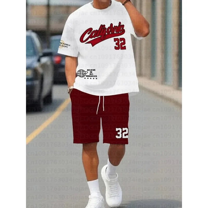 The 2026 Summer New Men's Kid Set Features Street Fashion Casual Comfort Softness Breathability and 3D Digital Pattern Printing