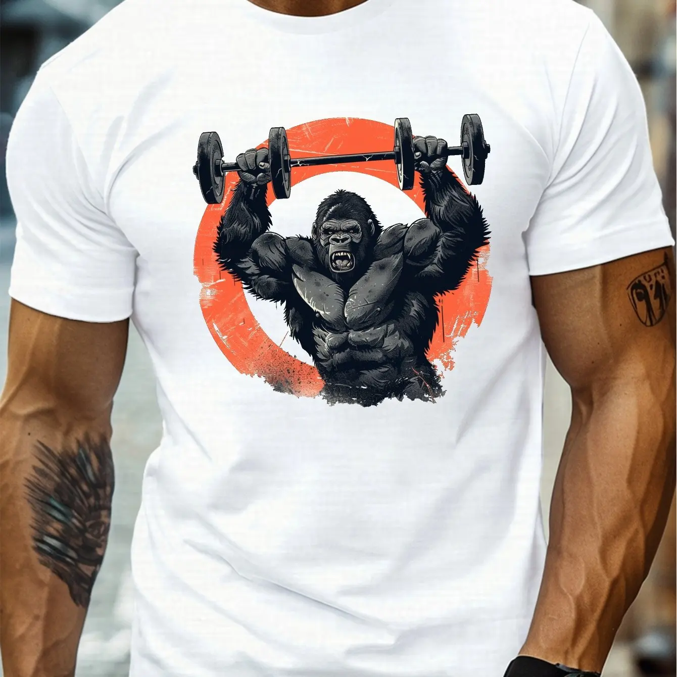 Big Size Short Sleeve Men T-shirts Gorilla Graphic Printed T-shirts For Men Gym Workout Fitness Wear Quick Dry Cooling Clothing