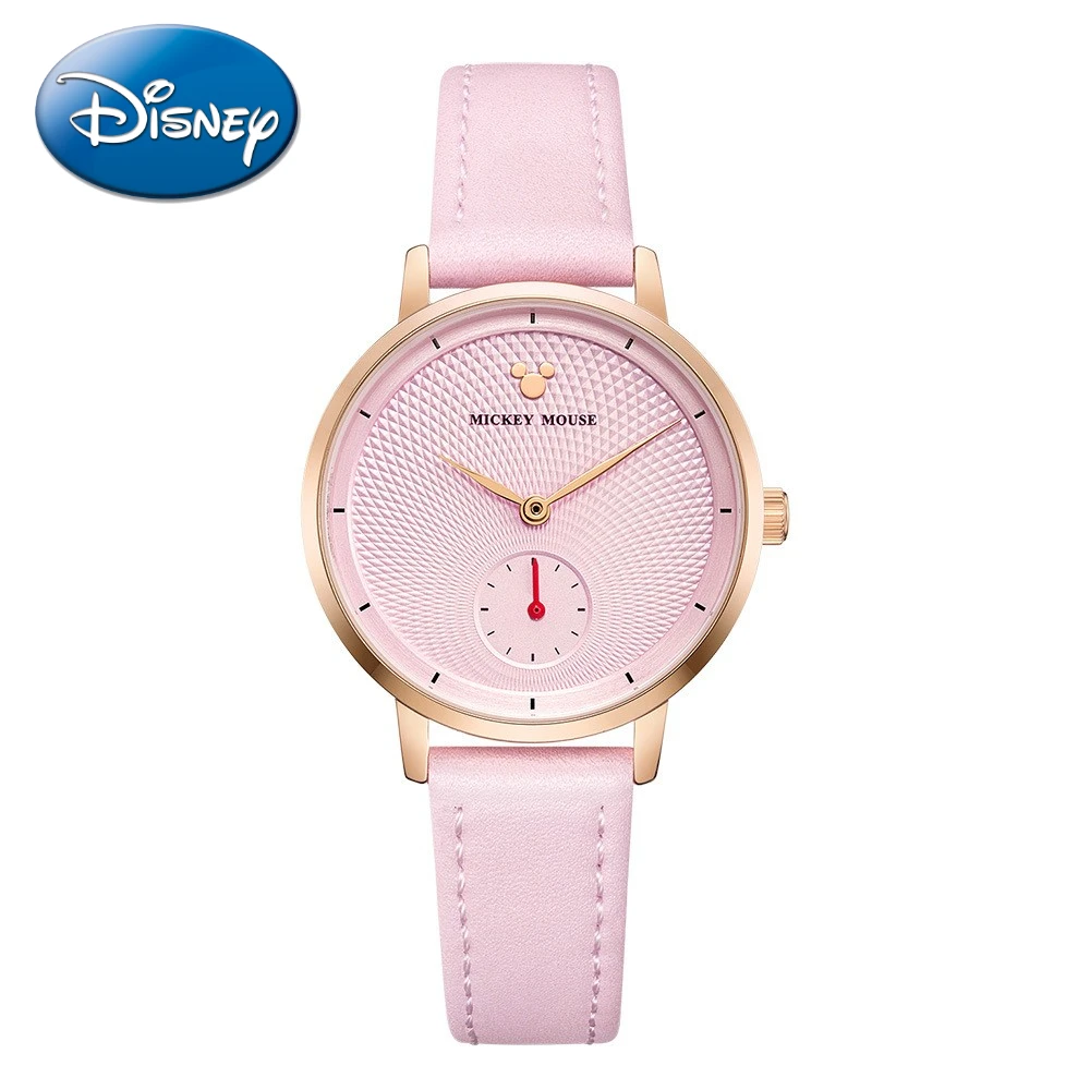 

Disney Gift With Box Gypsophila Print Gradient Color Quartz Watch Middle School Student Belt Rhinestone Kid Girl Zegarek Relojes