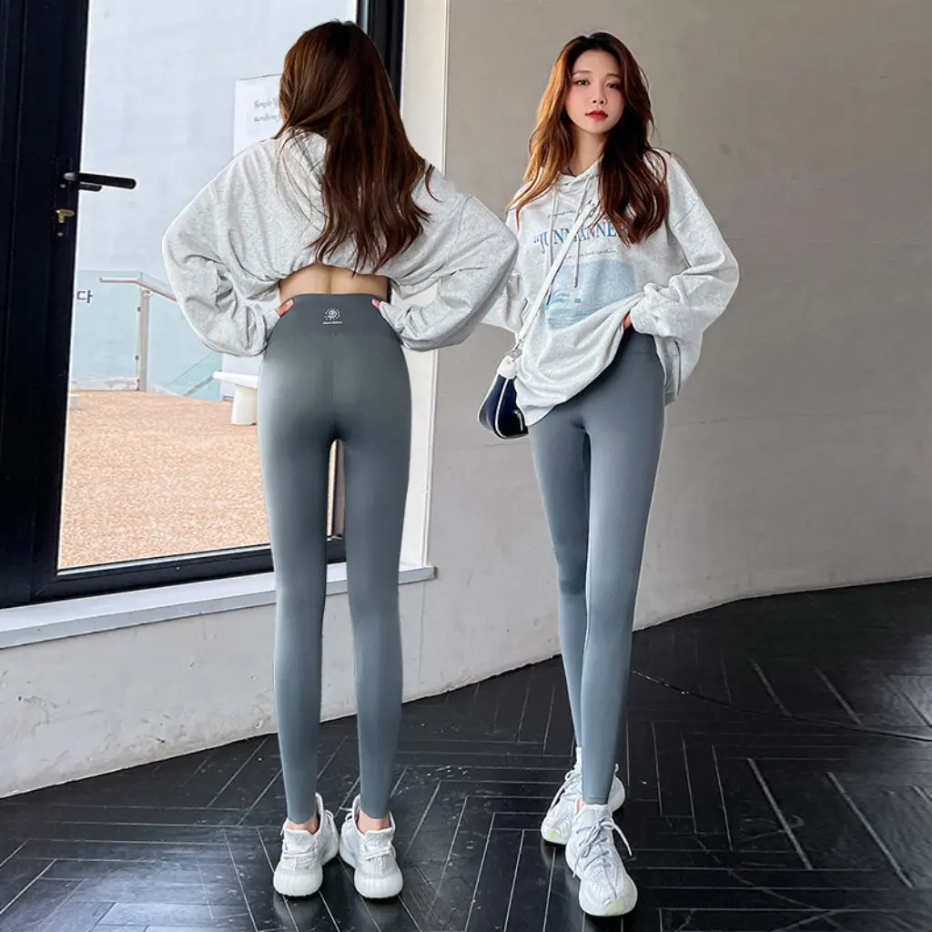 

Sun Nine-Point High Waist Shark Pants for Women Slimming Leggings Thin Belly Control Sports Fitness Yoga Outerwear