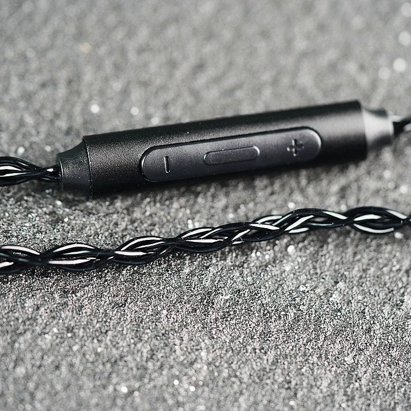 XINHS 8 strands black headphone upgrade cable with microphone