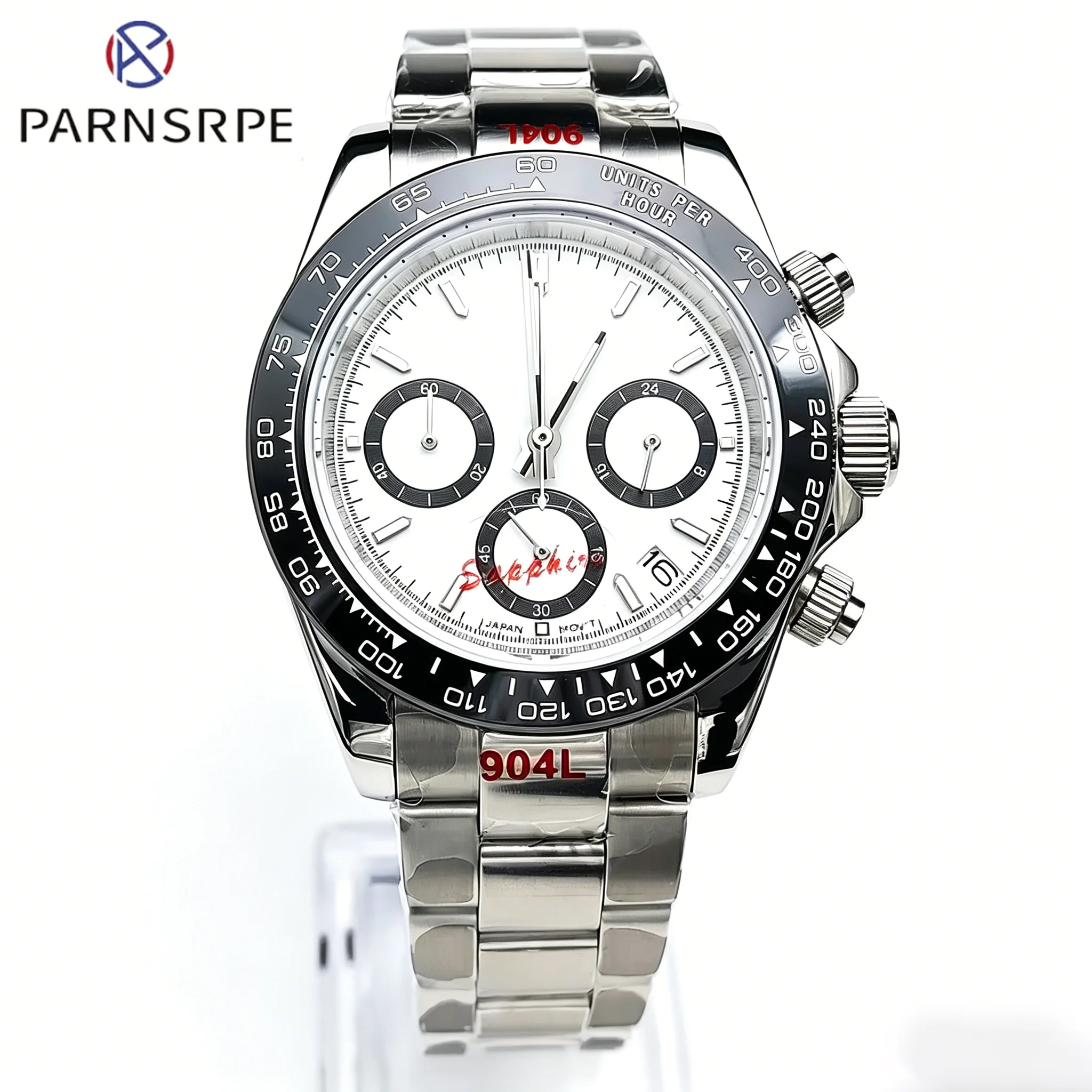 

Men's Watch Quartz Business Watch Japan VK63 Luxury Watch Relogio Masculino Sapphire Luminous Hands Chronograph Steel Bracelet