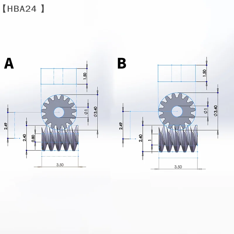 maveraHBA24⚡1:87 Modulo 0.2 15T Micro Ottone Turbina Verme Cambio Statico Foro Diametro 0.8mm/1mm Riduzione Pinion Albero Connettore