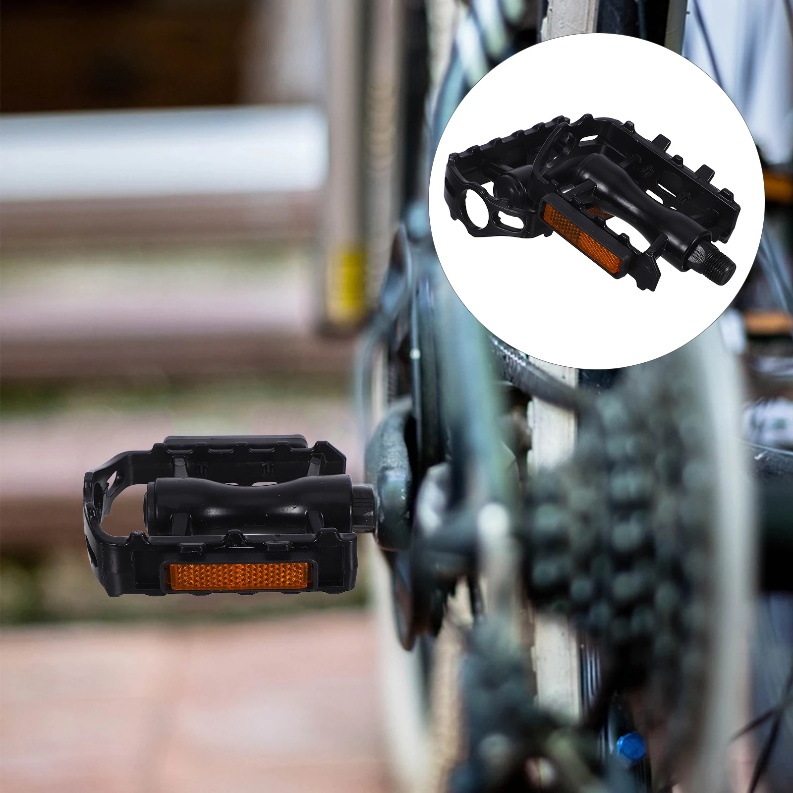 

1 Pair Aluminum Alloy Mountain Bike Pedals Anti-Slip Spikes Reflective Stripes Universal Cycling Platform For Road Fixed Gear