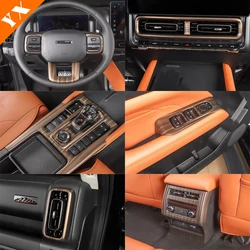 For Haval H9 2024 2025 Accessories Plastic Wood Grain Car Steering Wheel Cover Window Lift Button Panel Car Gear Shift Panel
