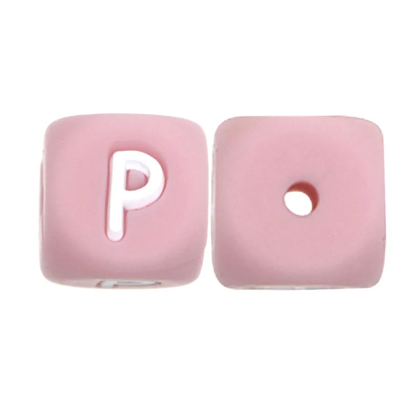 20pcs/Lot Pink 12mm Square Silicone Letter Beads For Jewelry Making DIY Bracelet Necklace Earrings Pen Etc Handmade Accessories image 3