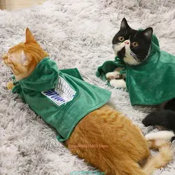 Attack Titaner Cat Cloak Shingeki No Kyojin Survey Corps Cat Dog Cape Cosplay Costume Photography Props Pet Accessories Gifts