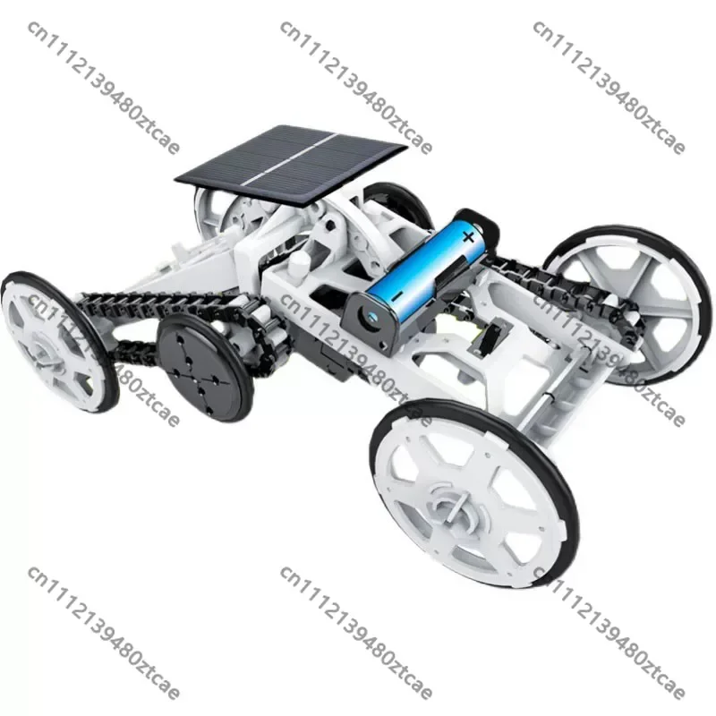 Solar DIY 4WD Building Block Car Kit Kids Handmade Electric Climbing Vehicle Puzzle Assembly Toy