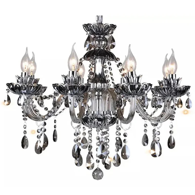 

Crystal Chandelier High Quality K9 Smoked Crystal Chandeliers Light Lustres Cristal Chandelier LED Villa Pendant Lighting Lamp