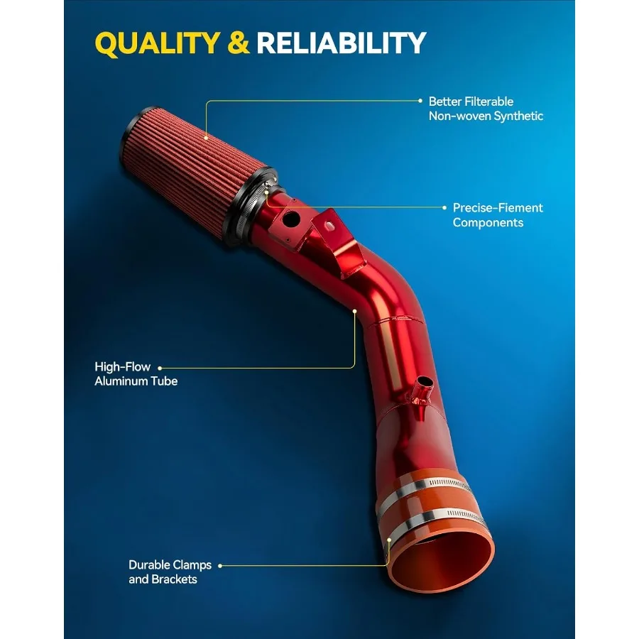 نظام أدوات دخول الهواء البارد عالي الأداء مقاس 3.7 بوصة لمحركات F250/F350/F450/F550 Super Duty 2003-2007 V8 6.0L والرحلات 200 #4