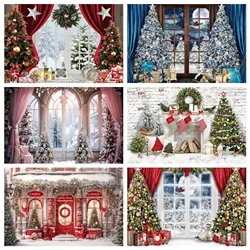 charm  Christmas Day Wreath Snowman Photography Backdrop Props Family Xmas Eve Party Decor Living Room New Year Background