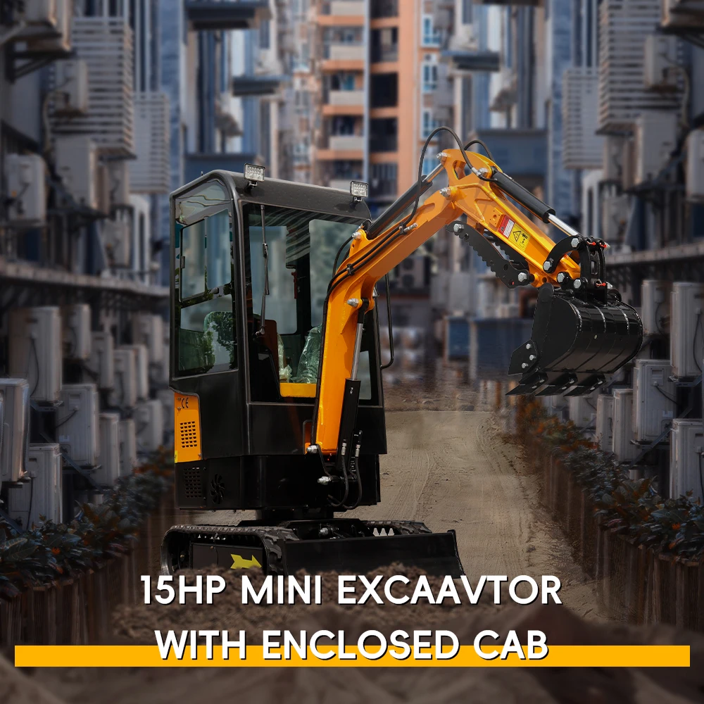 Local Pick Up Excavator 1 Ton Crawler Excavator with Enclosed Cab Samll Digger Mini Crawler Hydraulic Excavator