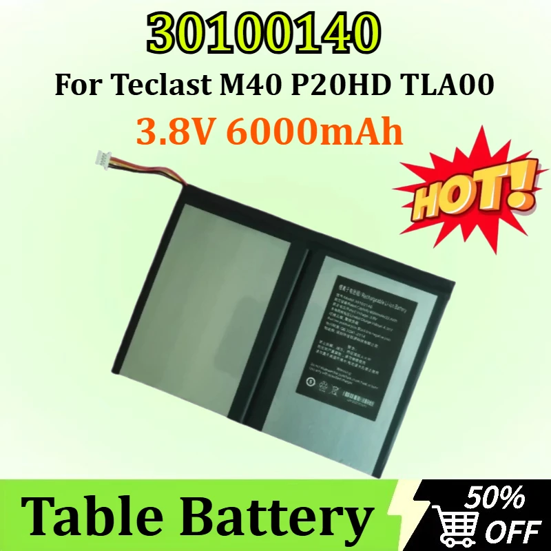 Newly upgraded 30100140 3.8V 6000mAh Table battery for Teclast M40  P20HD TLA007 High-Capacity Battery