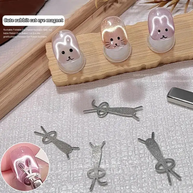 Katzenaugen-Nagelmagnet, kombinierter flexibler Eisendraht zum Erstellen von Kaninchenformen auf den Nägeln, UV-Gel-Nagelkunst-Maniküre-Werkzeuge