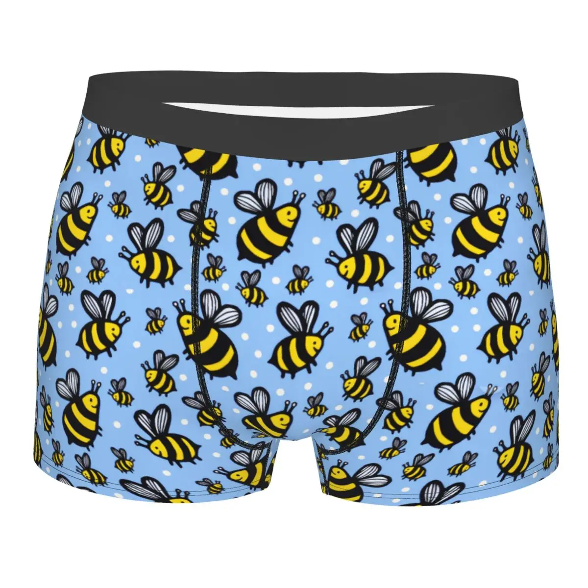 

Custom Blue Scattered Bees Pattern Underwear Men Stretch Boxer Briefs Shorts Panties Soft Sexy Underpants For Homme