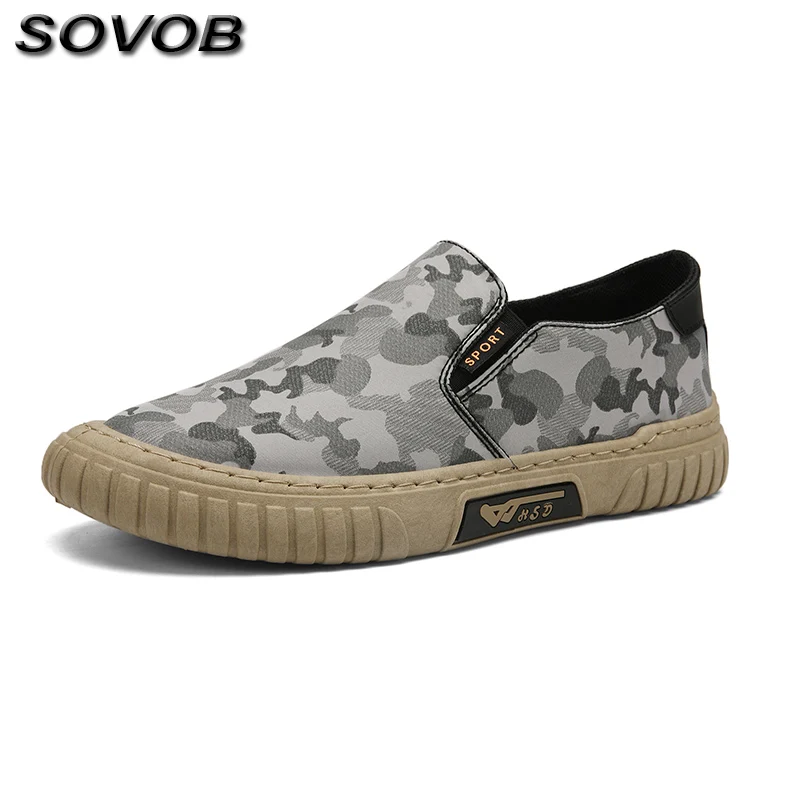 

New Arrivals Camouflage Loafer Shoes For Men Classic Flat Low Top Men's Espadrilles Comfortable Slip-On Canvas Leisure Shoes Man