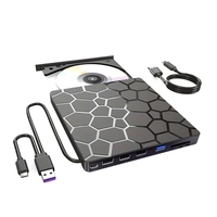 AAAEL-External DVD RW Drive USB 3.0 Type C 7 In1 Interface Slim DVD CD Writer Burner Reader Player Optical Drive For Laptop PC