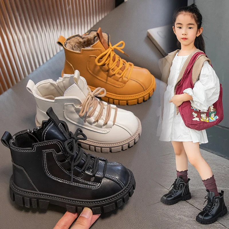 

Botas Niña Kids Martin Boots 2024 Spring Autumn New Fashion Casual Girl Short Boot Boy Leather Short Boot Bota Infantil Menina