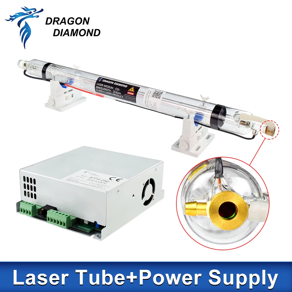 K40 Series 45W 50W Co2 Laser Tube + Power Supply MYJG-50 110V-220V For 3020 4040 4060 Laser Tube Engraving Cutting Machine