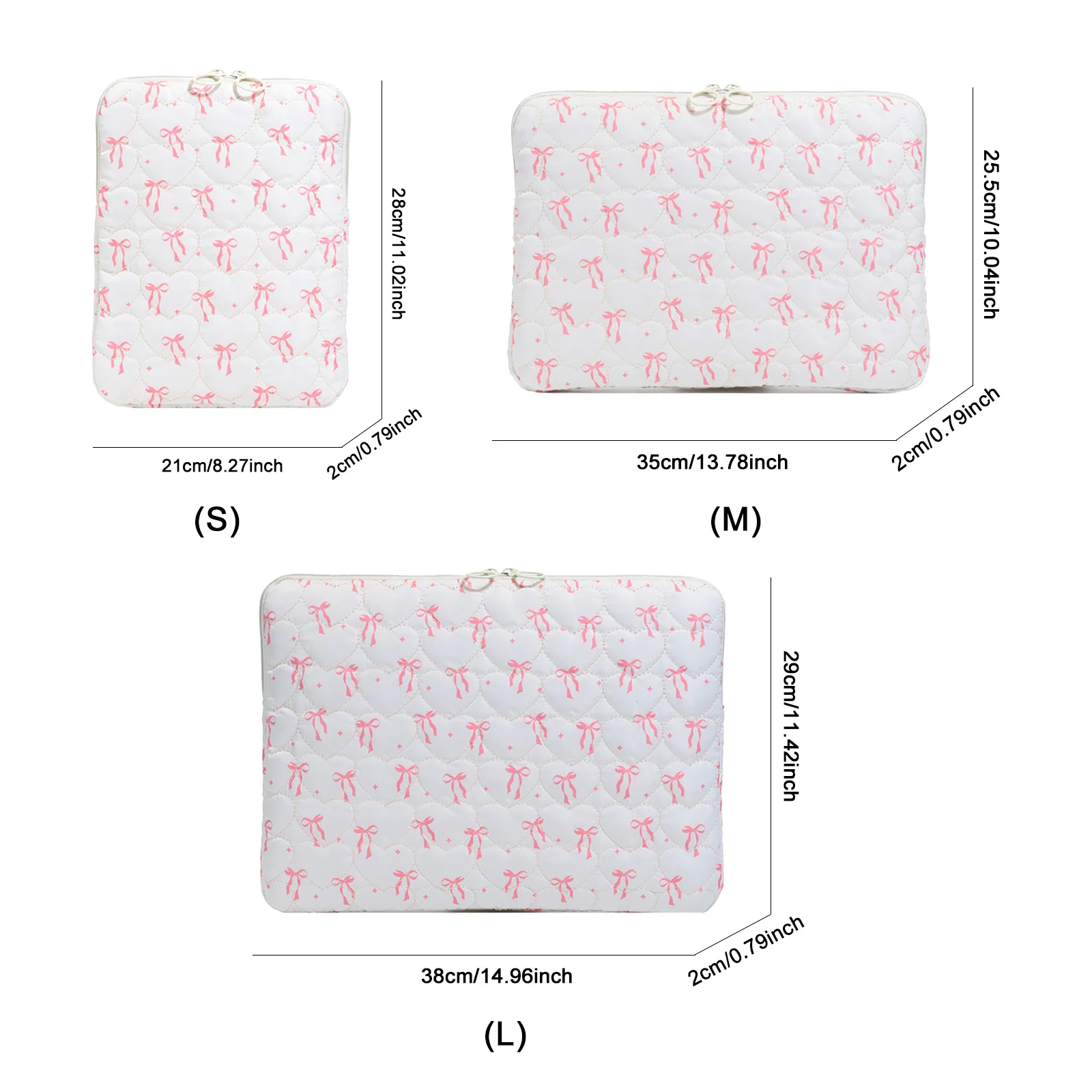 

Cute Quilted Computer Bag with Zipper Laptop Notebook Sleeve Protective Case Waterproof Laptop Case for Notebook Tablet iPad