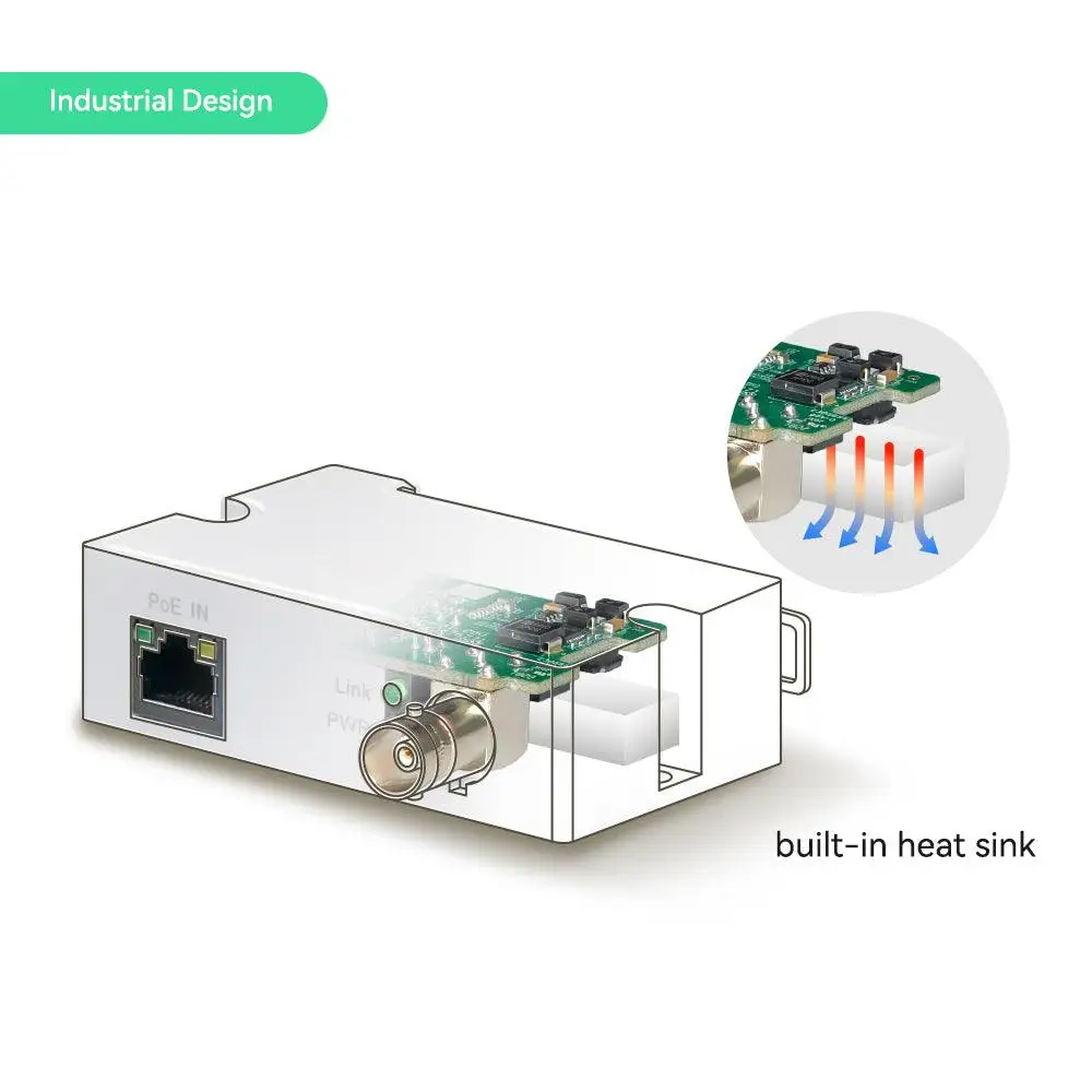 LINOVISION POE over Coax EOC Converter IP Over Coax Max 3000ft Power and Data Transmission over Regular RG59 Coaxial Cable