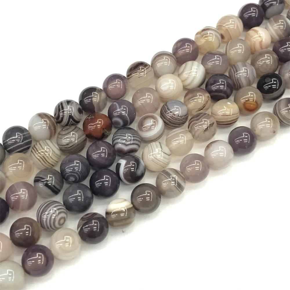 

Natural Stone 6-12mm Gray Stripes Agate Beads for Fine Jewelry Making DIY Necklace Bracelet Onyx Material Charm Fashion Push