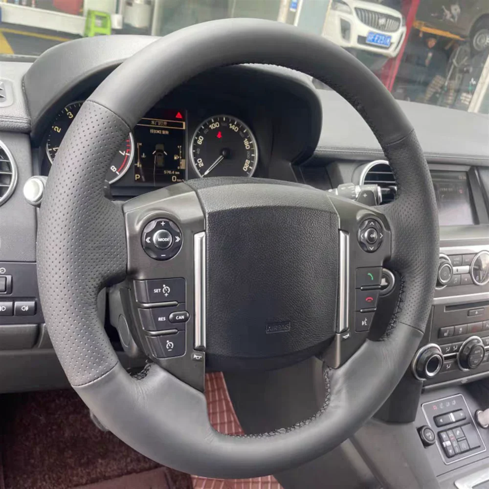 Hand Sewing Non-Slip Car Steering Wheel Cover Microfiber Leather For Land Rover Range Rover Evoque Discovery 4 Freelander 2