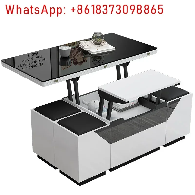 

Multifunctional coffee table dining dual-purpose electric lifting and folding apartment living room modern simpleTV cabinet