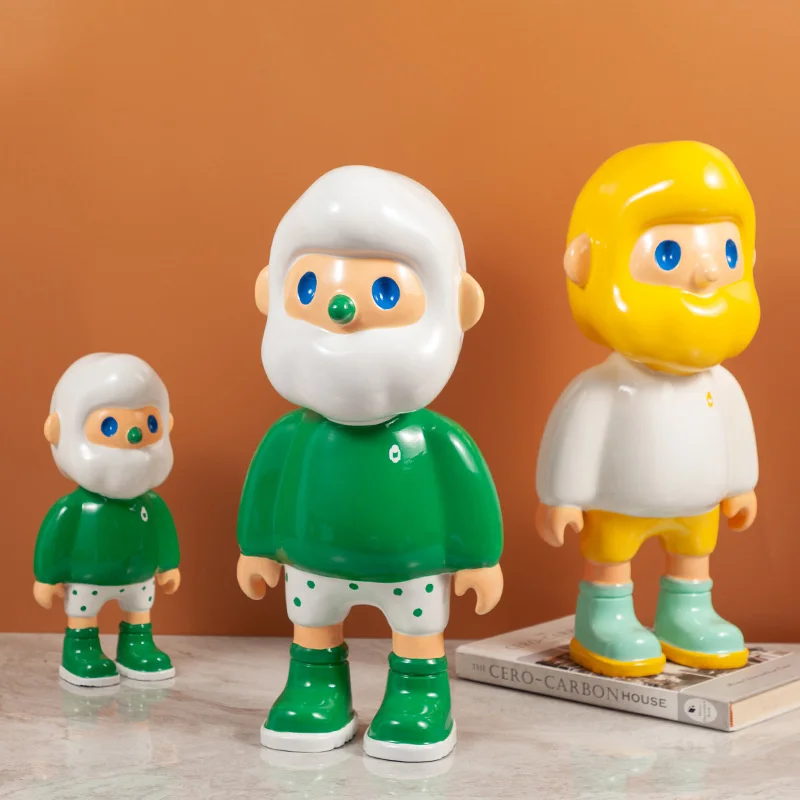 28cm Fashion Bear Statue Farmer Bob Boyfriend Sculpture Figures Piggy Bank Cartoon Bear Brick Mold Modern Home Decor Figurines