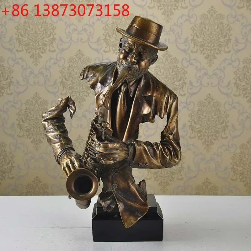 Resin Half-length Miniatures Retro Aesthetic Nordic Musical Figure Living Room Decoration Desktop Ornament Luxury Art Home Decor