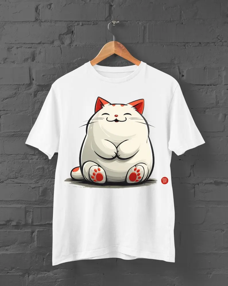 

gato lindo / Camiseta japonesa / Ropa de calle japonesa / gato lindo / Camiseta de gato japonés / Camisa