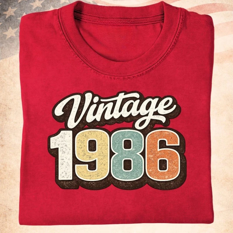 Vintage 1986 Shirt Perfect 40th Birthday Gift Retro T Shirt for Friends Family Parents Husband Wife Celebration Streetwear