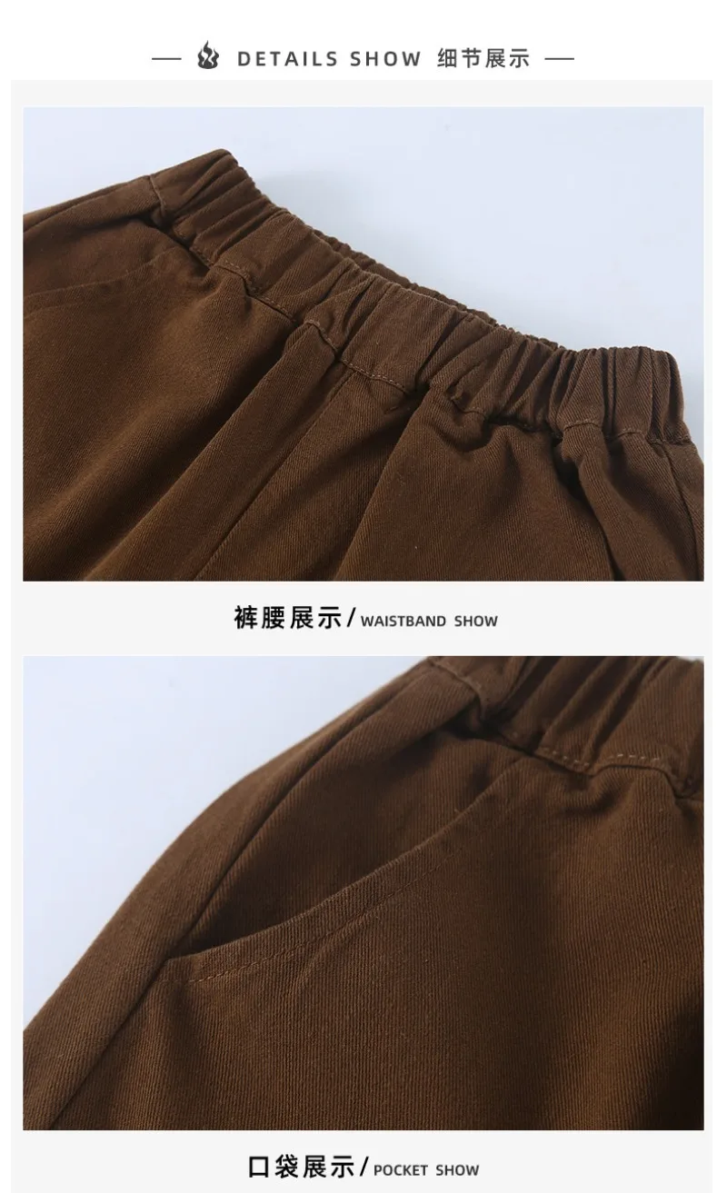 Bellbell Herbst Kinder Jungen Weite Hosen, lockere, einfarbige Hose mit elastischem Bund, für Kleinkinder und Jungen, 2-10 Jahre, Baby-Jungen-Hose, gerade geschnitten. – Detail 16