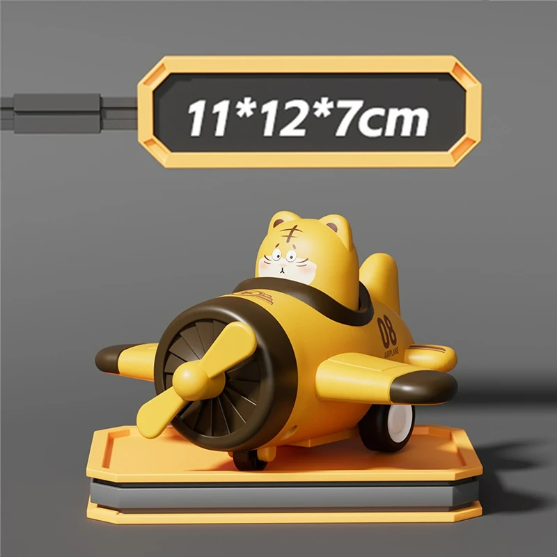 Bambino Press and Go Aereo Cartoon Baby Mini Modello di aereo con ruote Giocattoli Divertenti giocattoli interattivi genitore-figlio Regali per bambini