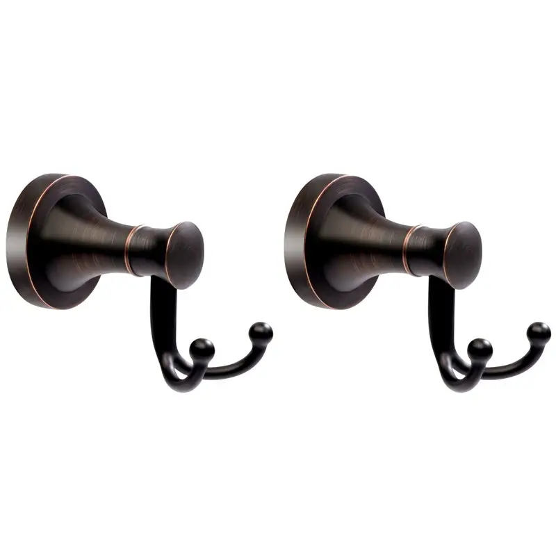 

Двойные бронзовые крючки для полотенец L60A, 2 шт., с эффектом состаренной бронзы, сверхпрочные, для ванной комнаты, для халатов, для одежды, в стиле фермерского дома