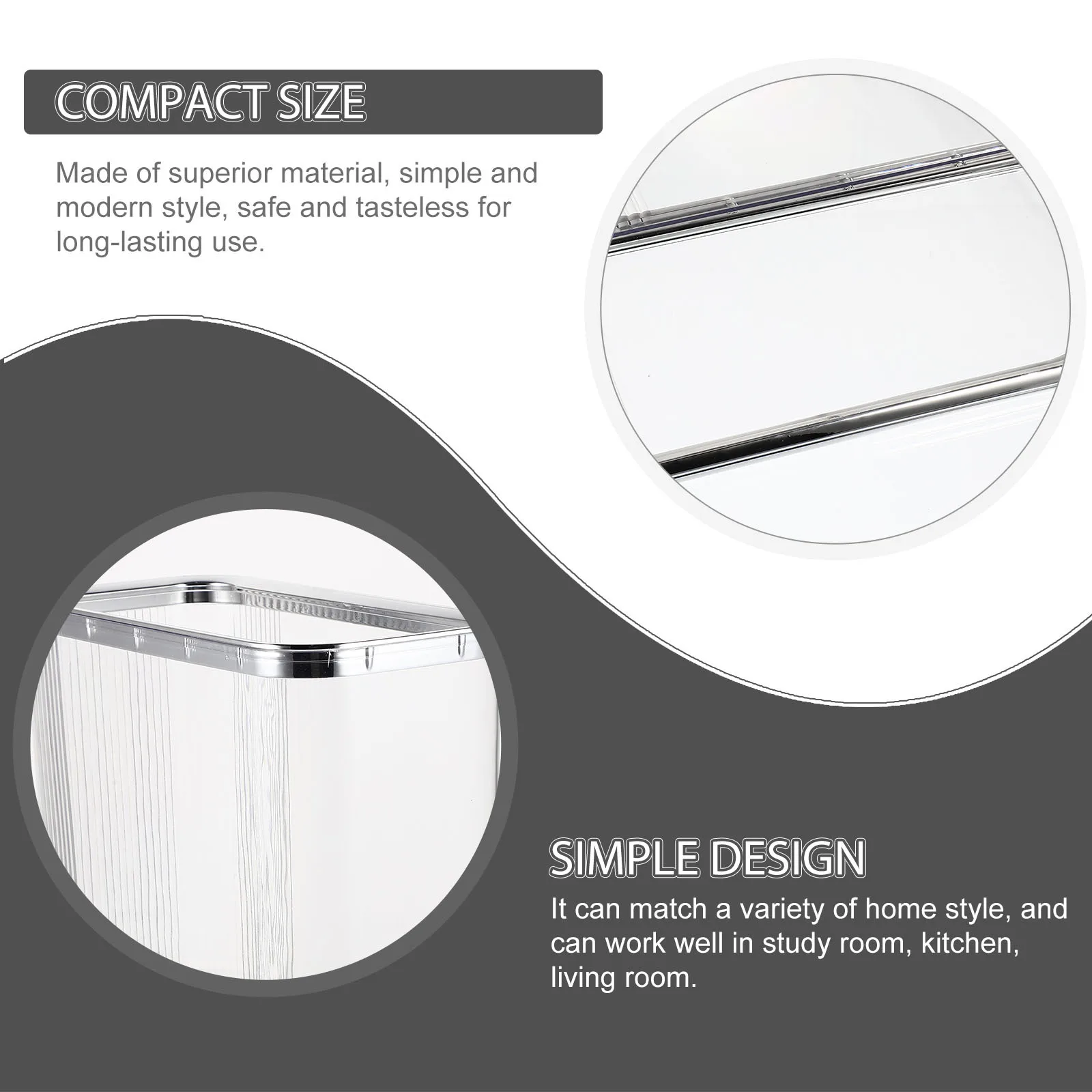 

Transparent Garbage Can Narrow Space Saving Design Bathroom Trash Bin Household Waste Storage Bucket Trash Can