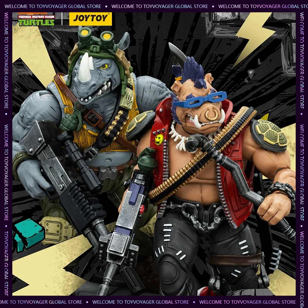 In Stock JOYTOY Teenage Mutant Ninja Turtles Anime Figure TMNT Beebop Rocksteady Action Figure Ninja Turtles Collection Gift