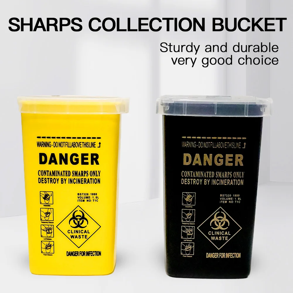 1L البلاستيك الوشم صندوق النفايات اللوازم الطبية الحاويات المتاح إبرة نصائح إعادة تدوير دلاء جمع الوشم الملحقات #3