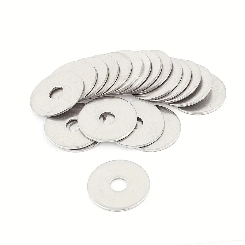 50PCS M6 Flat Washers 304 Stainless Steel Heavy Duty Metal Gaskets Corrosion Resistant for Indoor Outdoor Fastening 6x20mm