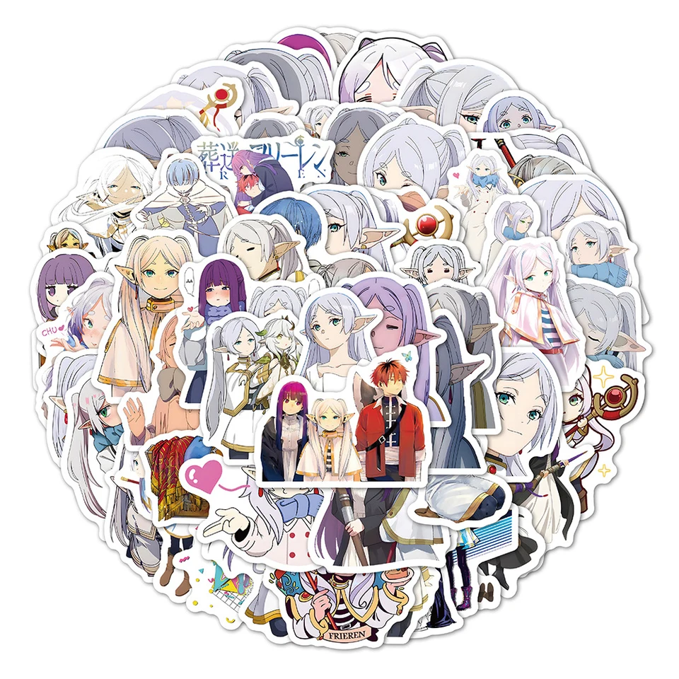 Lot 50 Autocollants Frieren : Beyond Journey's End PVC - Stickers Anime Imperméables Pour Ordinateur, Moto, Skate, Bouteille