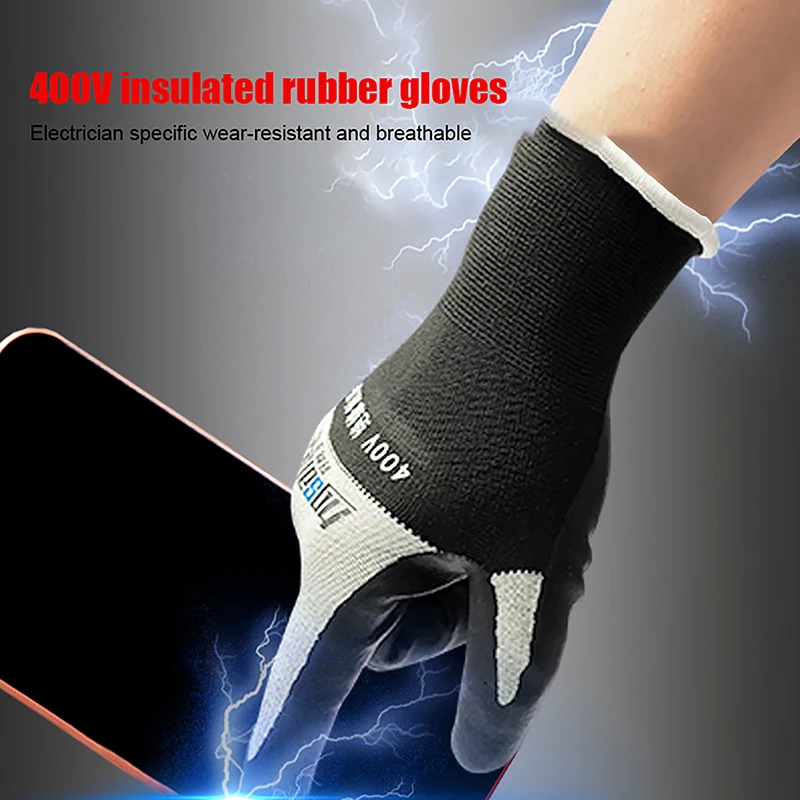 Ultrathin Electrician Insulating Gloves Withstanding Voltage 400V/500V Rubber Touch Screen Insulation Glove Industrial